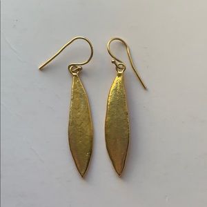 Real Gold Olive Leaf Earrings